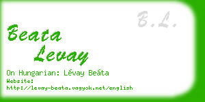 beata levay business card