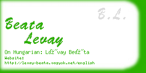 beata levay business card